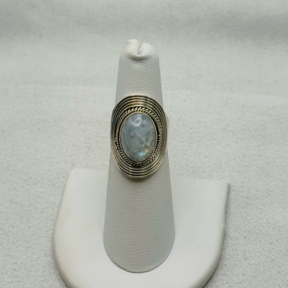 Venus and Vulcan Jewelry - New Rainbow Moonstone S925 Ring Size 7.75